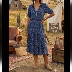 Gap Blue Paisley Dress